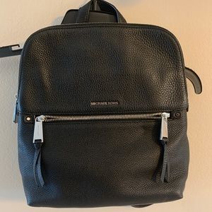 Michael Kors Black Medium Slim Leather Backpack
